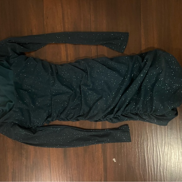 Tonight's Vibe Glitter Long Sleeve Short Dress - Picture 3 of 4